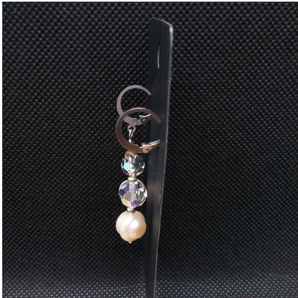 Artisan Baroque Freshwater Pearl Earrings Vintage Beads Swarovski Crystal Dangle - Picture 4 of 9